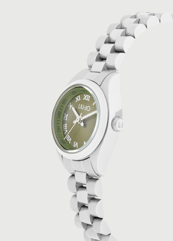 Silver / Green Liu Jo Steel Women's Watches | QXR-048651