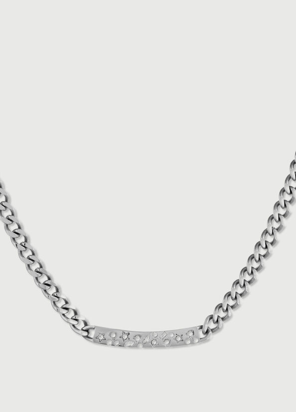 Silver Liu Jo Necklace With Diamantés Women's Jewelry | NVE-316940