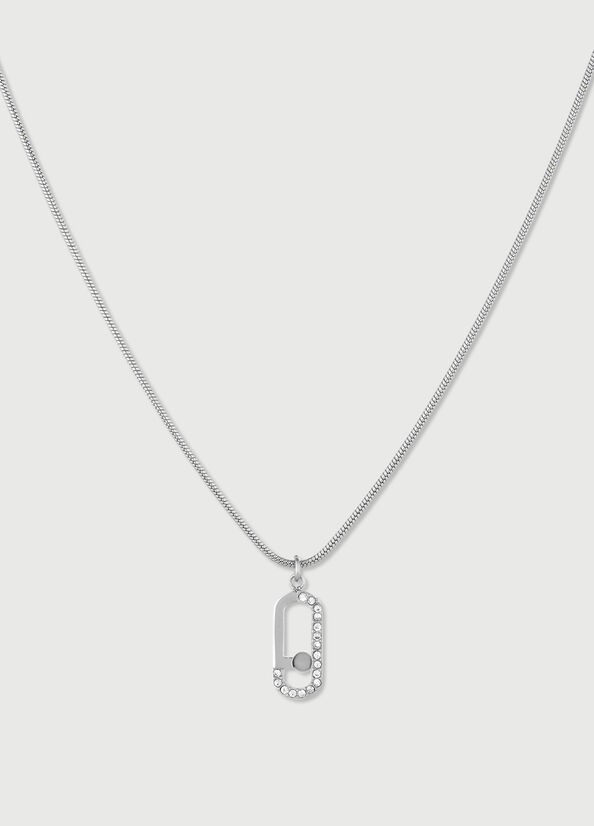 Silver Liu Jo Necklace With Logo Charm Women's Jewelry | JDT-821756