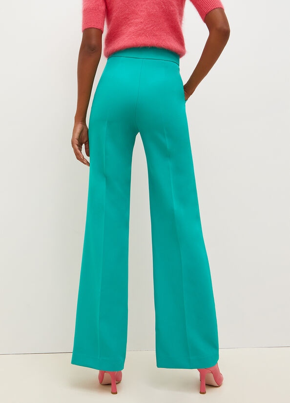 Turquoise Green Liu Jo High-Rise With Buttons Women's Pants | VAM-216905