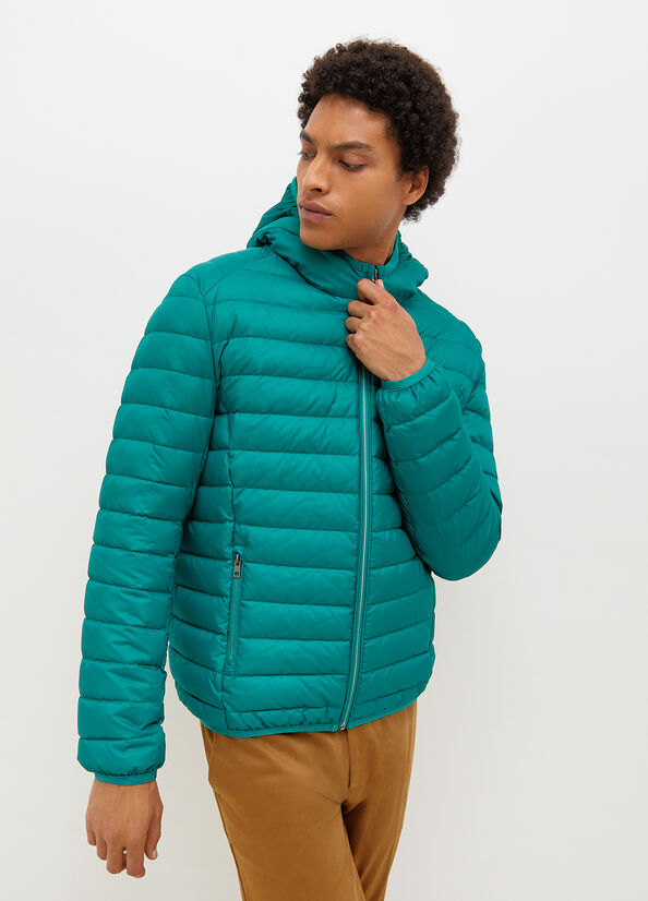 Turquoise Liu Jo Padded With Hood Men\'s Jackets | QIH-849506