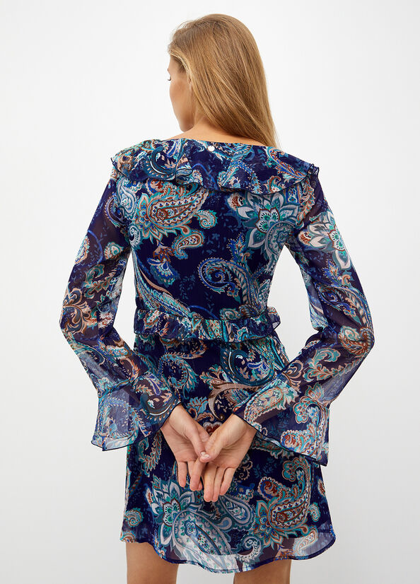 Turquoise Liu Jo Paisley-Print Women's Dress | UKY-410982