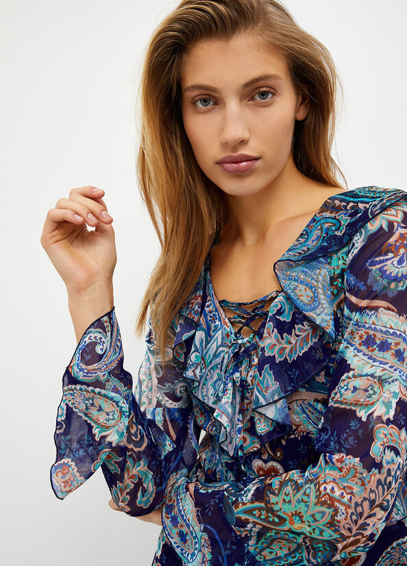 Turquoise Liu Jo Paisley-Print Women's Dress | UKY-410982