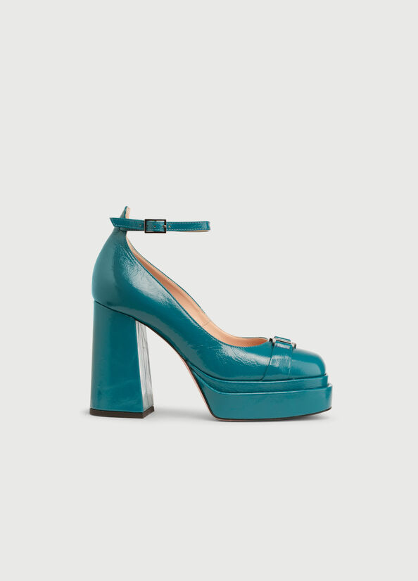 Turquoise Liu Jo Pumps With Wide Women's High Heels | KYS-987516