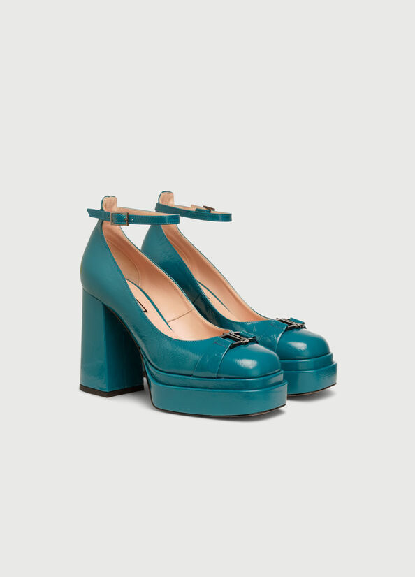 Turquoise Liu Jo Pumps With Wide Women's High Heels | KYS-987516