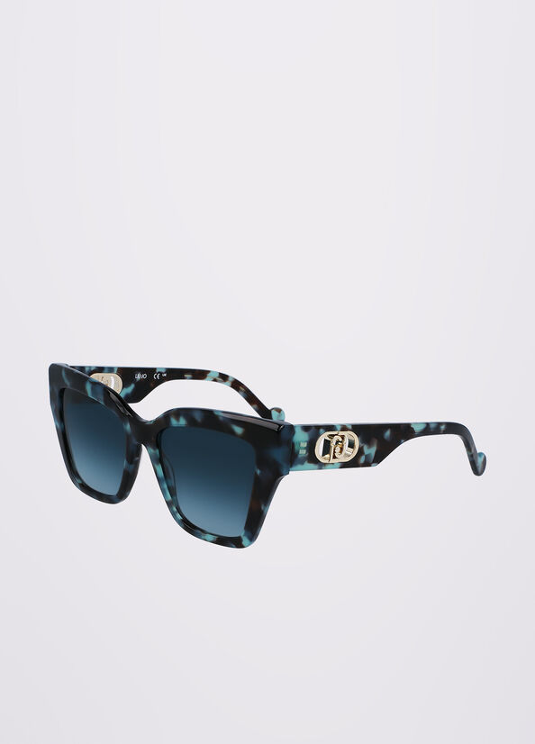 Turquoise Liu Jo Rectangular Women's Sunglasses | CQP-932580