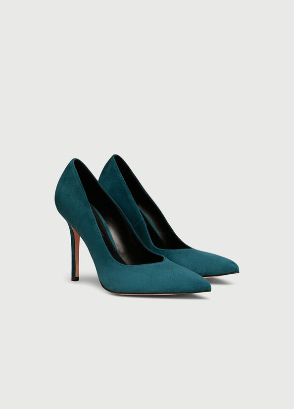 Turquoise Liu Jo Suede Women's High Heels | NGO-094613