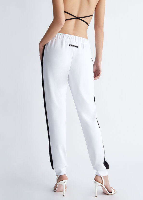 White / Black Liu Jo Jogging Women's Pants | VUZ-938251