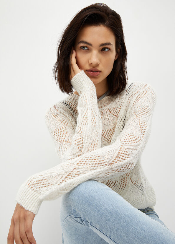 White Liu Jo Alpaca Blend Women's Sweaters | TLA-652018