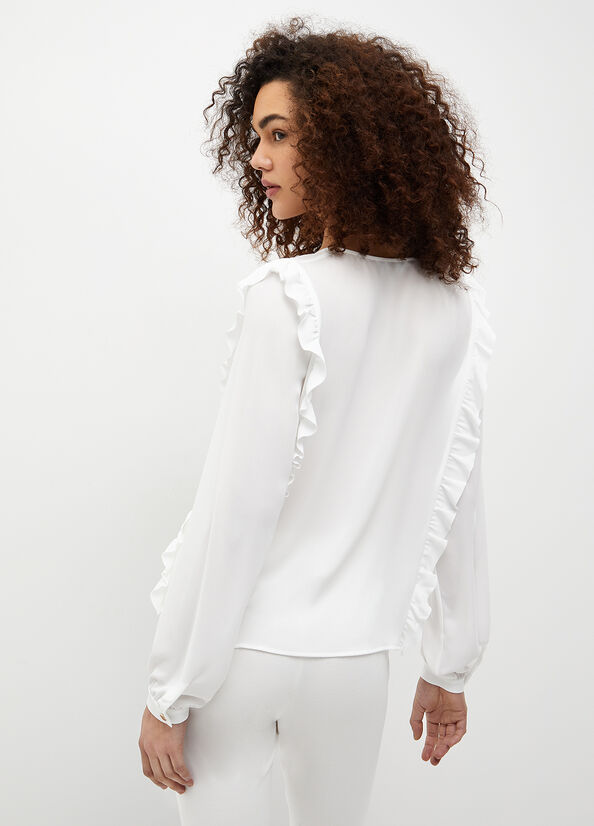 White Liu Jo Eco-Friendly Blouse Women's Shirts | FKZ-374812