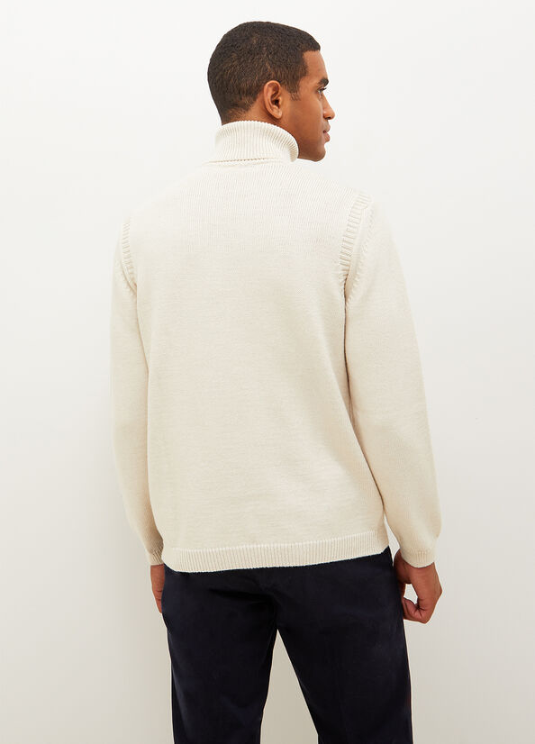 White Liu Jo Eco-Friendly Turtleneck Men's Sweaters | MBU-127309