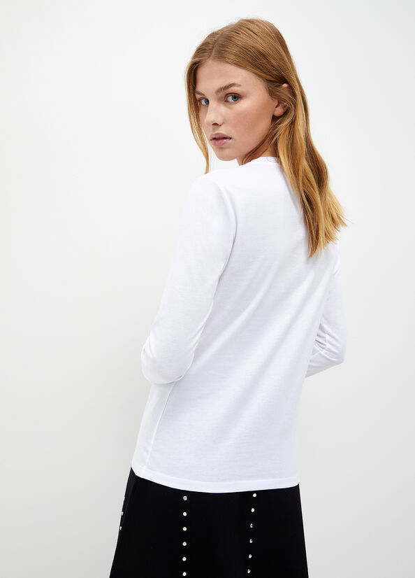 White Liu Jo Eco-Friendly With Logo Women's Tops | LSV-194605