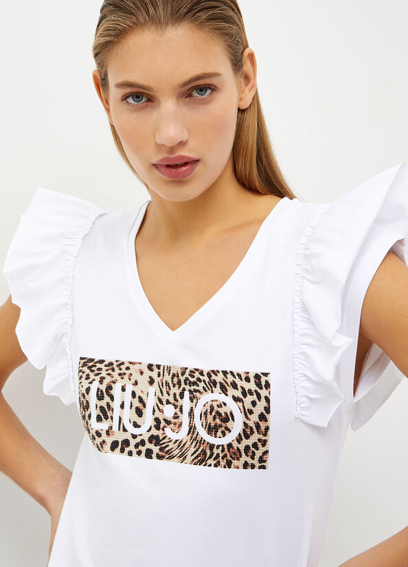 White Liu Jo Eco-Friendly With Logo Women's Tops | UNI-570418