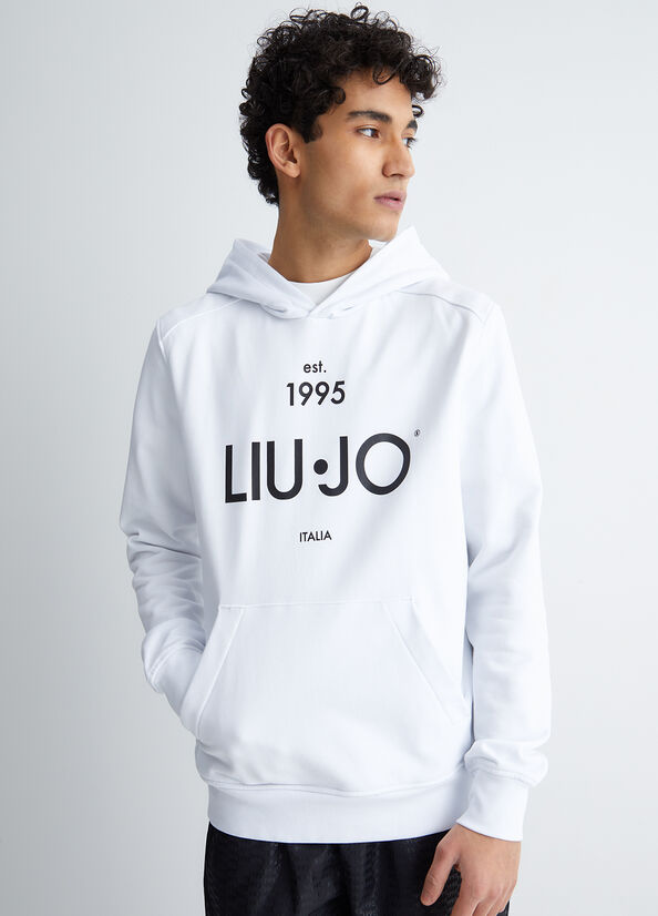 White Liu Jo Hooded Men\'s Sweaters | WRZ-053897