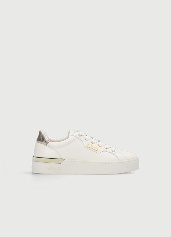 White Liu Jo Leather Women's Sneakers | USP-653491