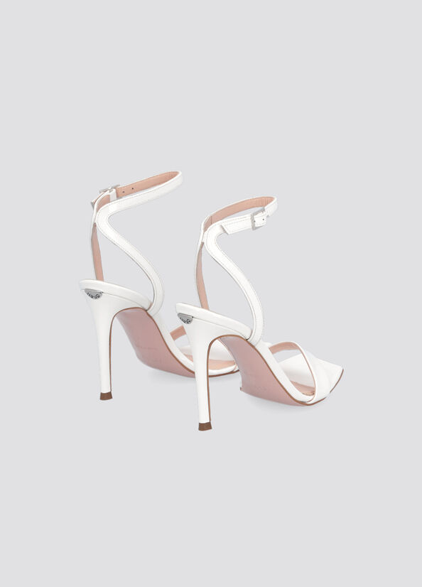 White Liu Jo Patent Leather Heeled Women's Sandals | QOV-786495