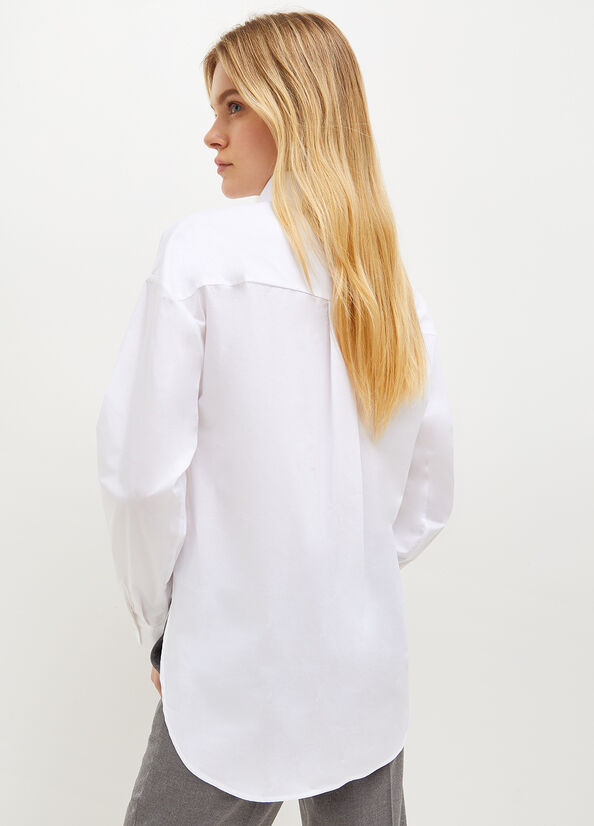 White Liu Jo Poplin Women's Shirts | KJO-374062