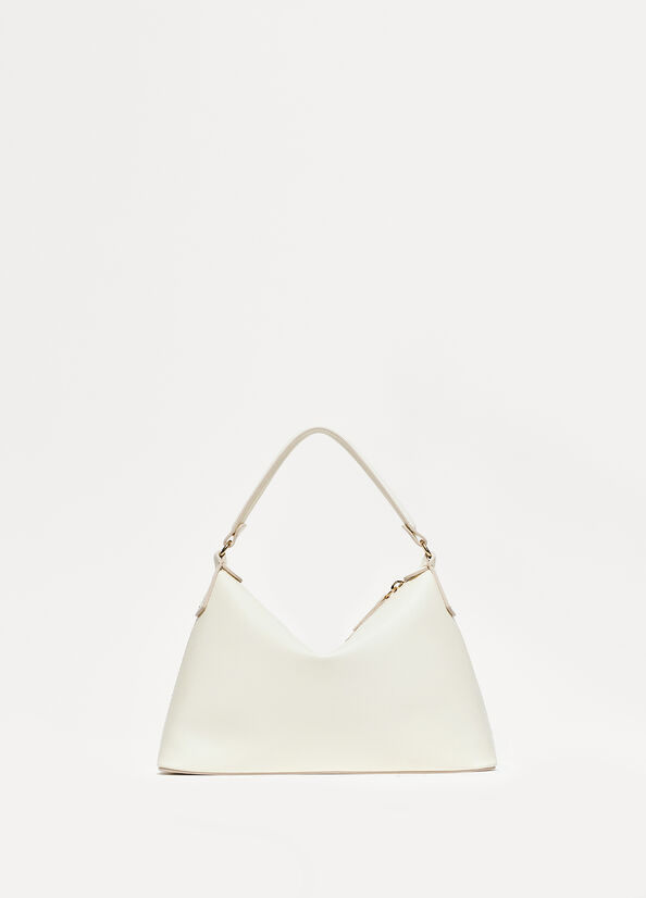 White Liu Jo Small Hobo In Leather Women's Crossbody Bags | IFV-908235