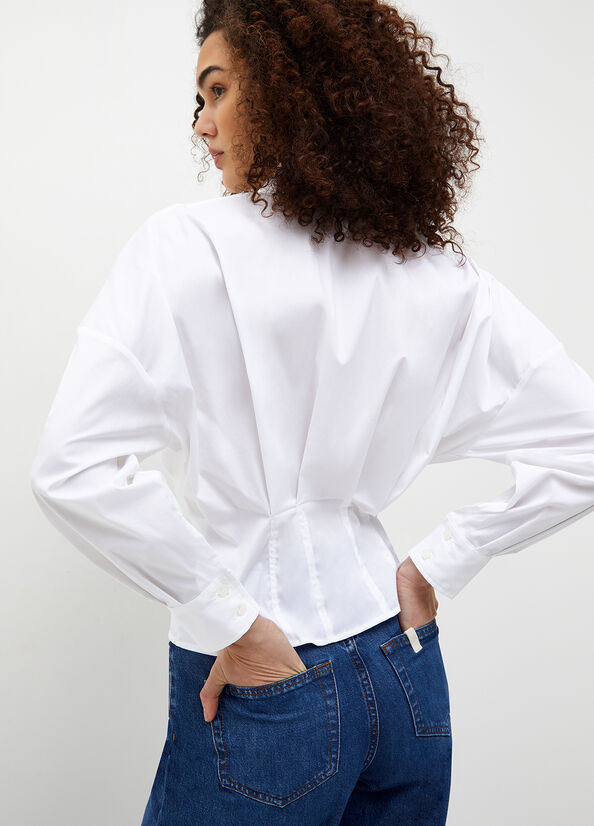 White Liu Jo Stretch Cotton Women's Shirts | QYH-029785