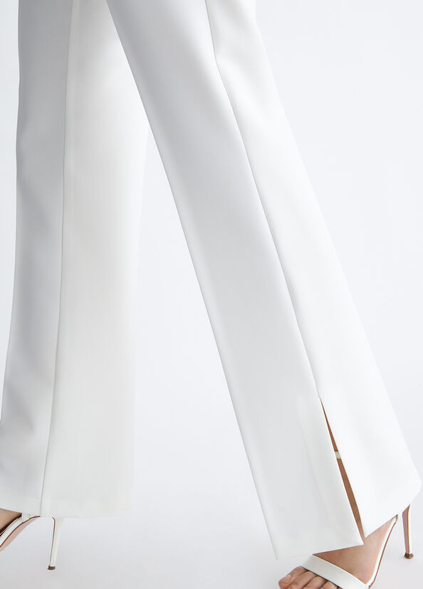 White Liu Jo Stylish White With Slits Women's Pants | FLN-508147