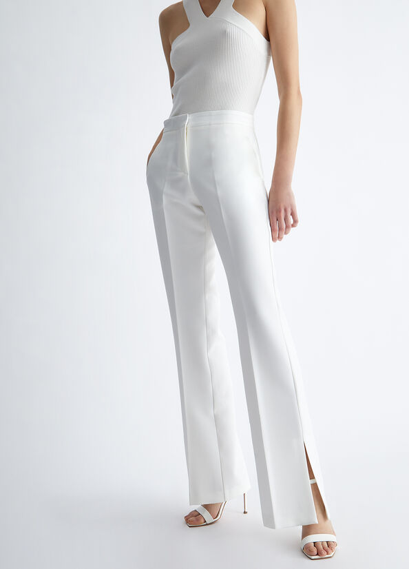 White Liu Jo Stylish White With Slits Women\'s Pants | FLN-508147