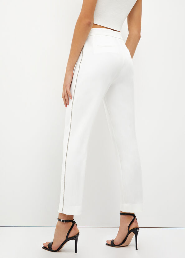 White Liu Jo Stylish With Gemstones Women's Pants | CLR-769312