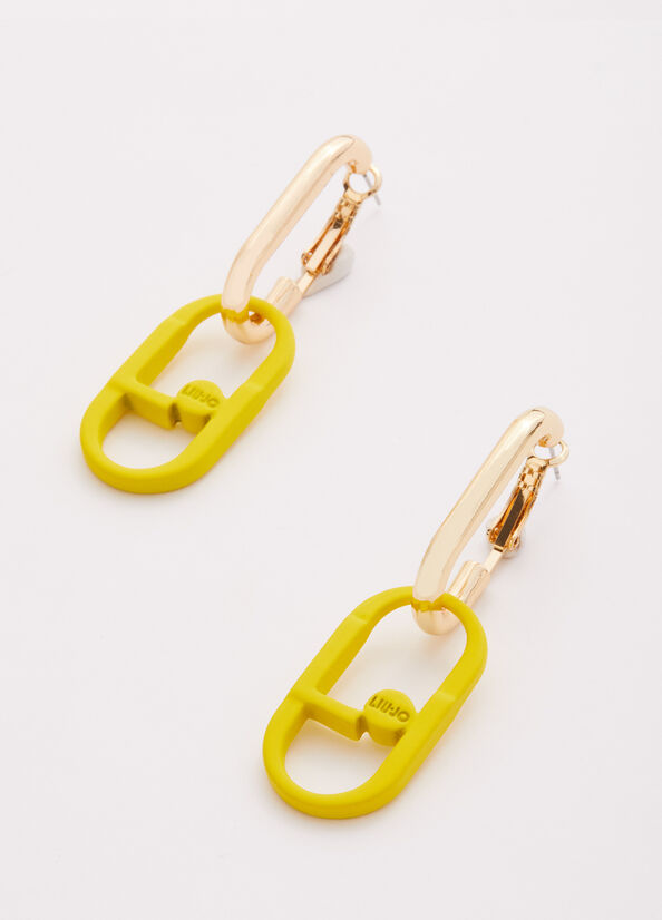 Yellow Liu Jo Pendant Earrings With Monogram Women's Jewelry | EQC-097631