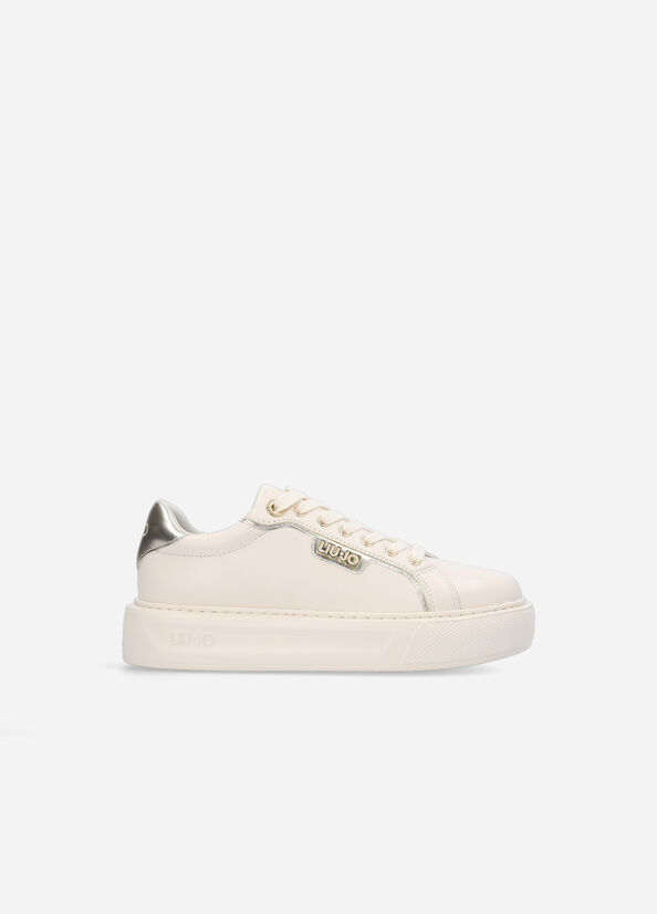 Beige Liu Jo Leather Women's Sneakers | IJD-852490