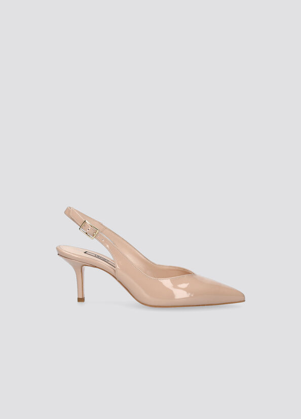 Beige Liu Jo Patent Slingback Women's High Heels | PAW-764109