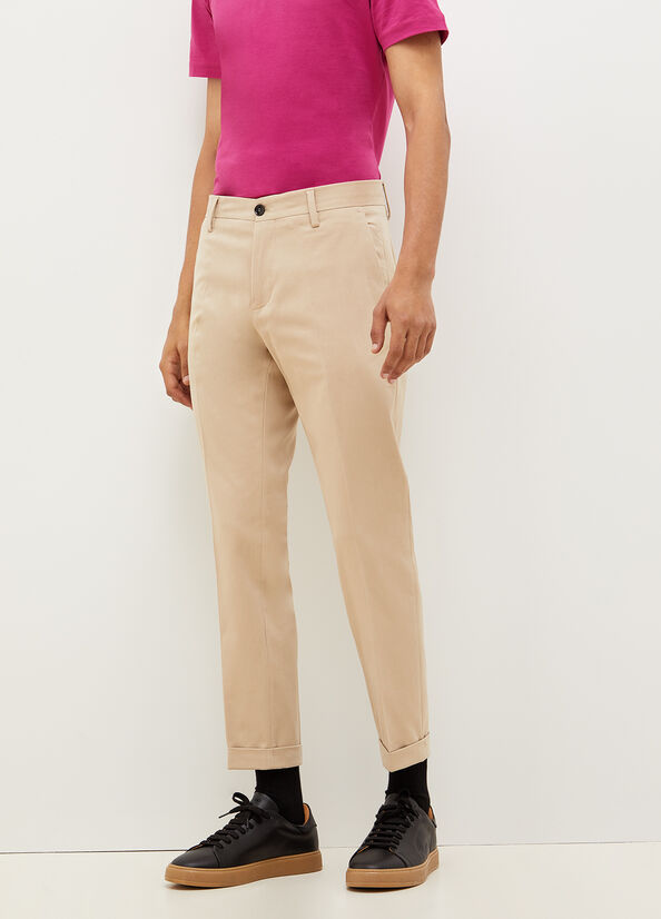 Beige Liu Jo Regular Fit Chinos Men's Pants | BKV-976312