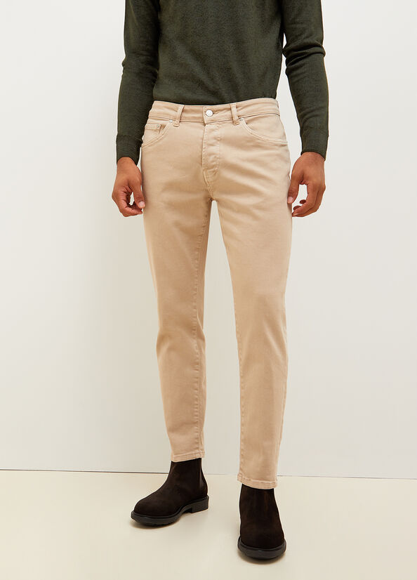 Beige Liu Jo Tapered Men's Slim-Fit Jeans | SFH-915407