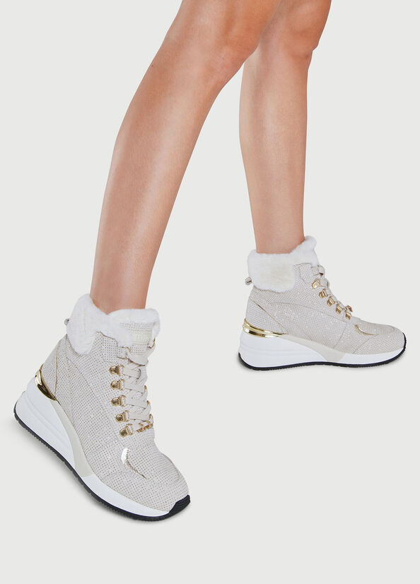 Beige Liu Jo With Jewel Logo Women's Sneakers | VJH-809263