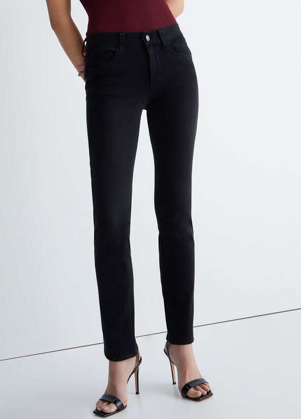 Black Liu Jo Bottom-Up Slim- Women's Slim-Fit Jeans | VTF-813756