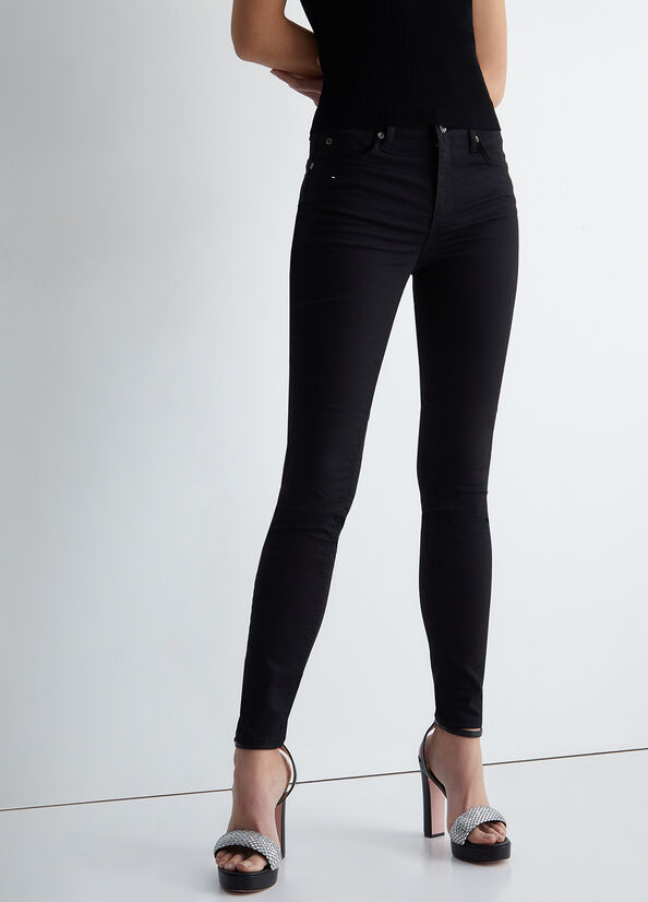 Black Liu Jo Bottom Up Twill Women's Pants | XFS-403269