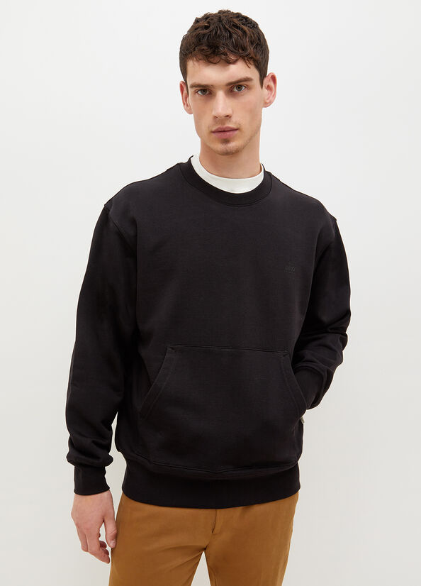 Black Liu Jo Crew Neck Men's Sweaters | VRQ-431208