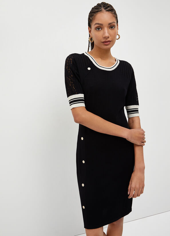 Black Liu Jo Eco-Friendly Knit Women's Dress | FHV-218597