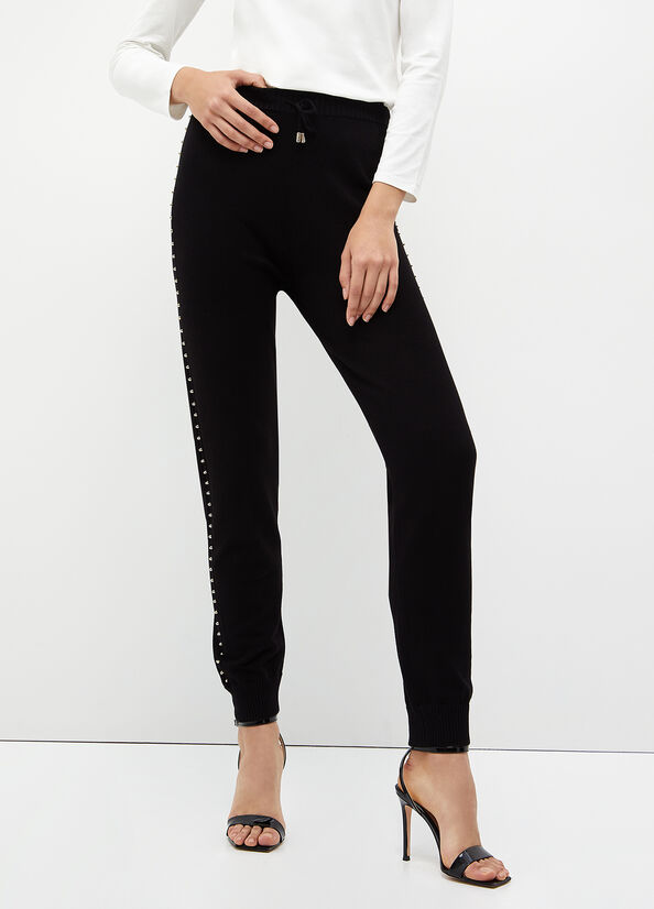 Black Liu Jo Eco-Friendly With Studs Women's Pants | WBD-487530