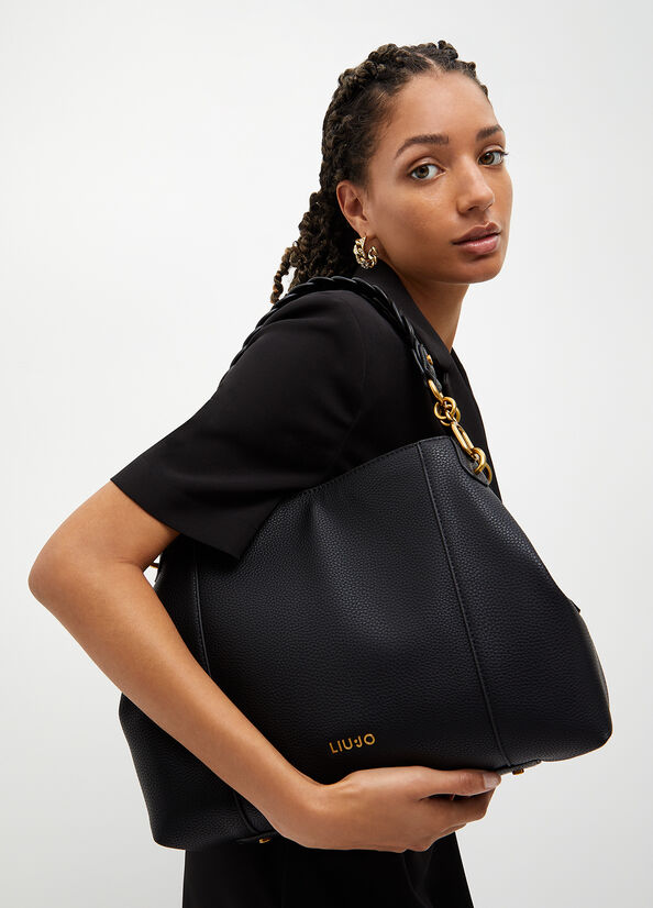 Black Liu Jo Eco-Friendly Women's Shoulder Bags | PKE-170236