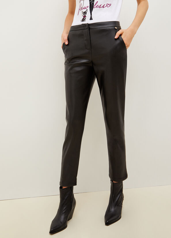 Black Liu Jo Fabric Women's Pants | VCM-762108