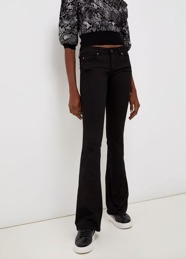 Black Liu Jo Flared Women's Pants | RIH-741836