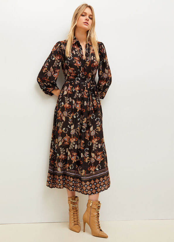 Black Liu Jo Floral Women's Dress | TAV-138902