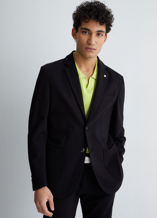 Black Liu Jo Formal In Jersey Men's Jackets | OCW-623809