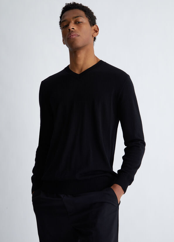 Black Liu Jo In Pure Men's Sweaters | XVM-316097