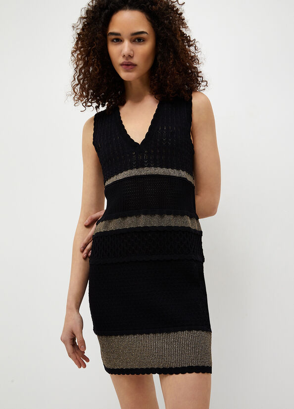 Black Liu Jo Knit Women's Dress | WCT-936018