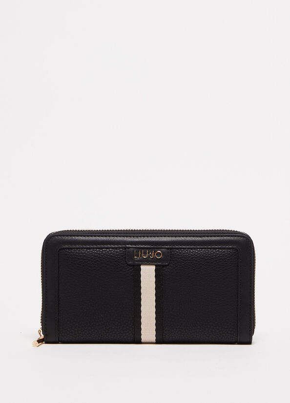 Black Liu Jo Large Eco-Friendly Women's Wallets | GVO-193275