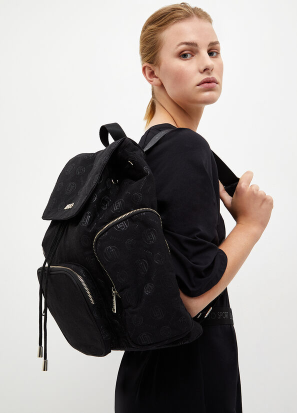 Black Liu Jo Monogram Women's Backpacks | HSE-172459