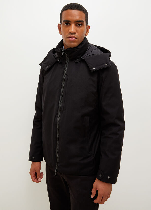 Black Liu Jo Padded With Hood Men's Jackets | TVS-179645