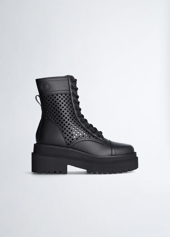 Black Liu Jo Perforated Women's Ankle Boots | CAW-204759