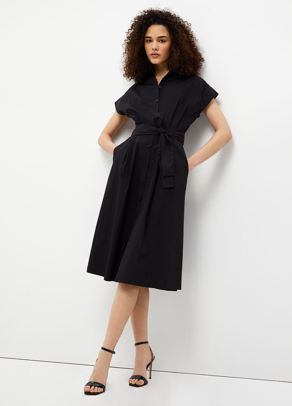 Black Liu Jo Poplin Women's Dress | IVQ-081264