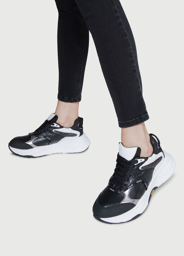 Black Liu Jo Powered By Vibram Women's Sneakers | FKN-598462